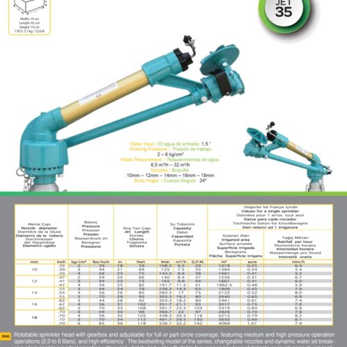 YUZUAK JET 35 Irrigation Sprinkler | High-Efficiency Agricultural Sprinkler